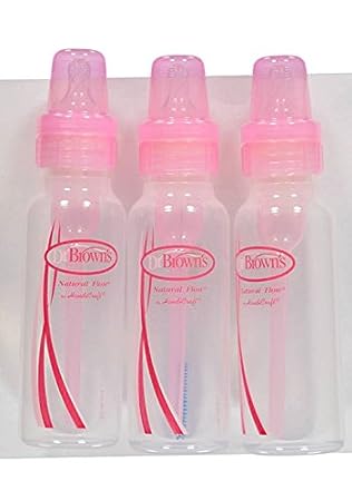 Garrafa para redução de cólicas Dr. Brown's Natural Flow 3-Pack 8 onças - Rosa