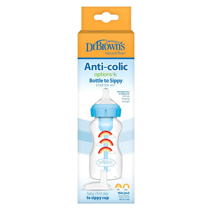 Dr. Brown’s Natural Flow® Anti-Colic Options+™ Wide-Neck Sippy Bottle Starter Kit