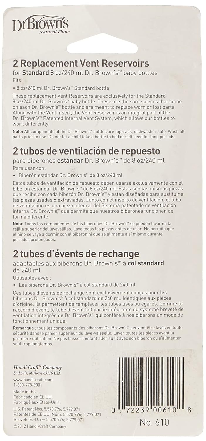 Substituição de reservatórios padrão de fluxo natural do Dr. Brown, 2 unidades