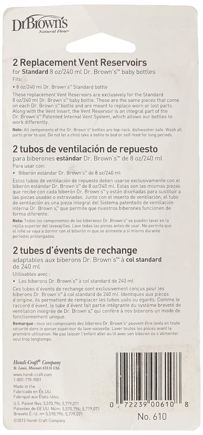 Substituição de reservatórios padrão de fluxo natural do Dr. Brown, 2 unidades