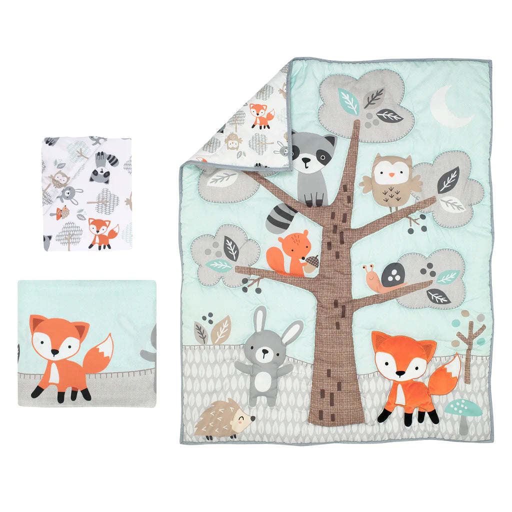 Bedtime Originals Woodland Friends Juego de ropa de cama para cuna de 3 piezas