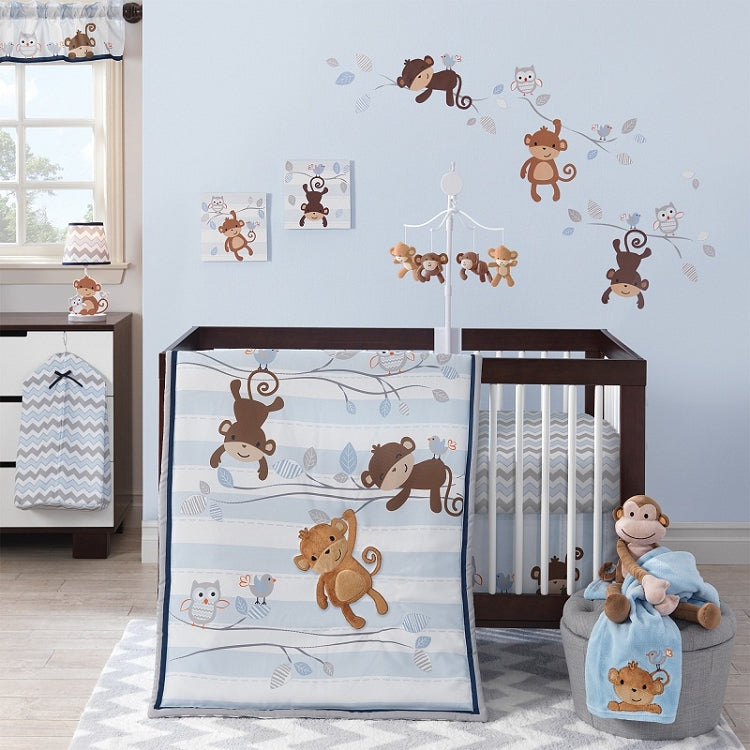 Bedtime Originals Mod Monkey Juego de cama para cuna de 3 piezas