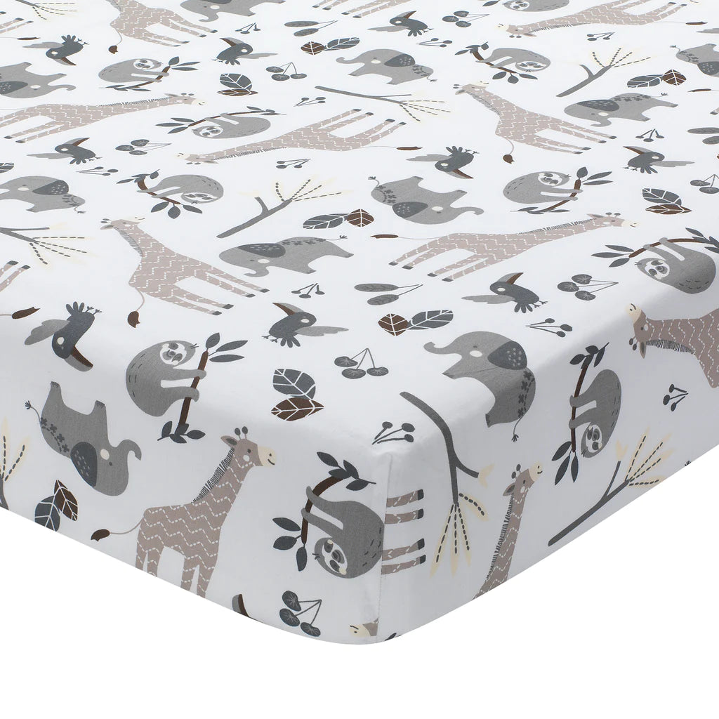 Conjunto de cama para berço de 4 peças Lambs &amp; Ivy Baby Jungle