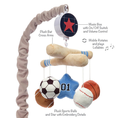 Lambs & Ivy Baby Sports Crib Musical Mobile