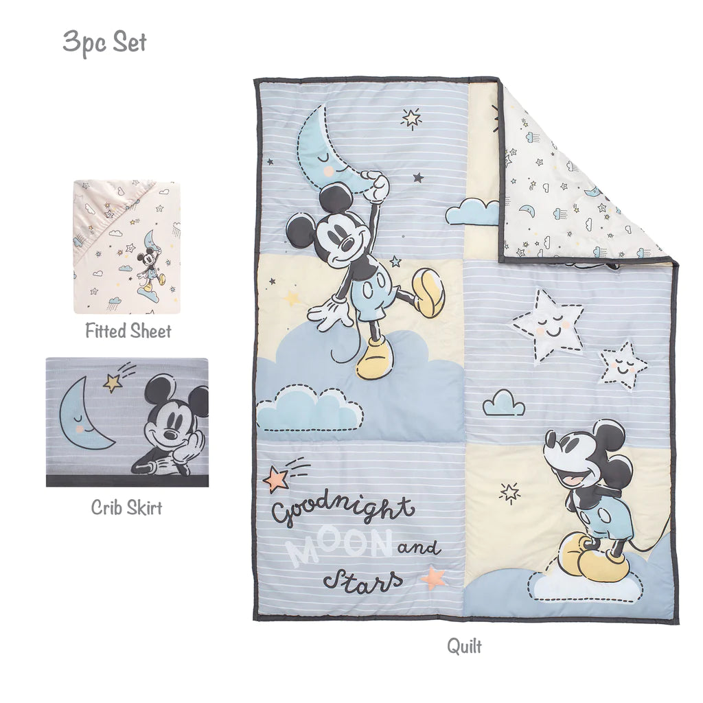Lambs & Ivy Moonlight Mickey 3-Piece Crib Bedding Set