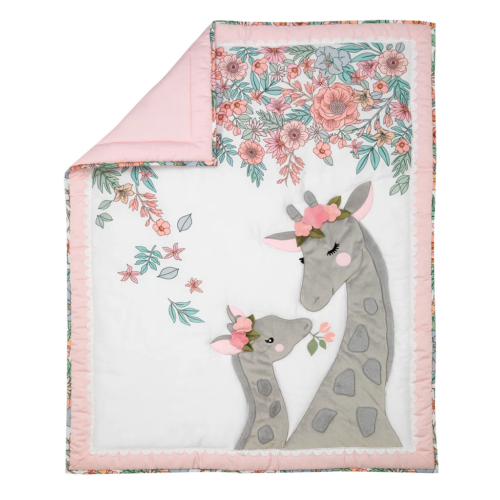 Lambs & Ivy Giraffe and a Half 4-Pieces Crib Bedding Set