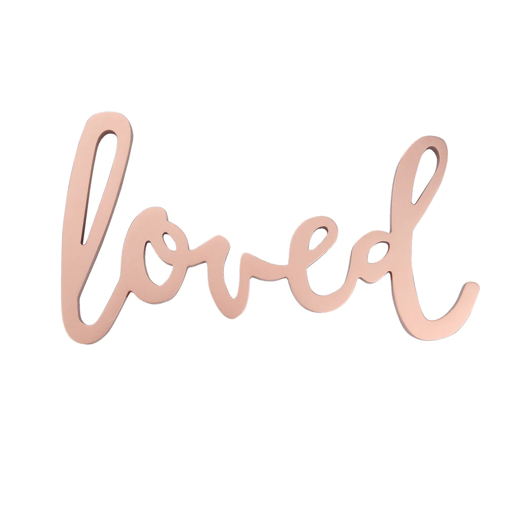 Lambs & Ivy Signature Loved Rose Gold Wood Wall Decor