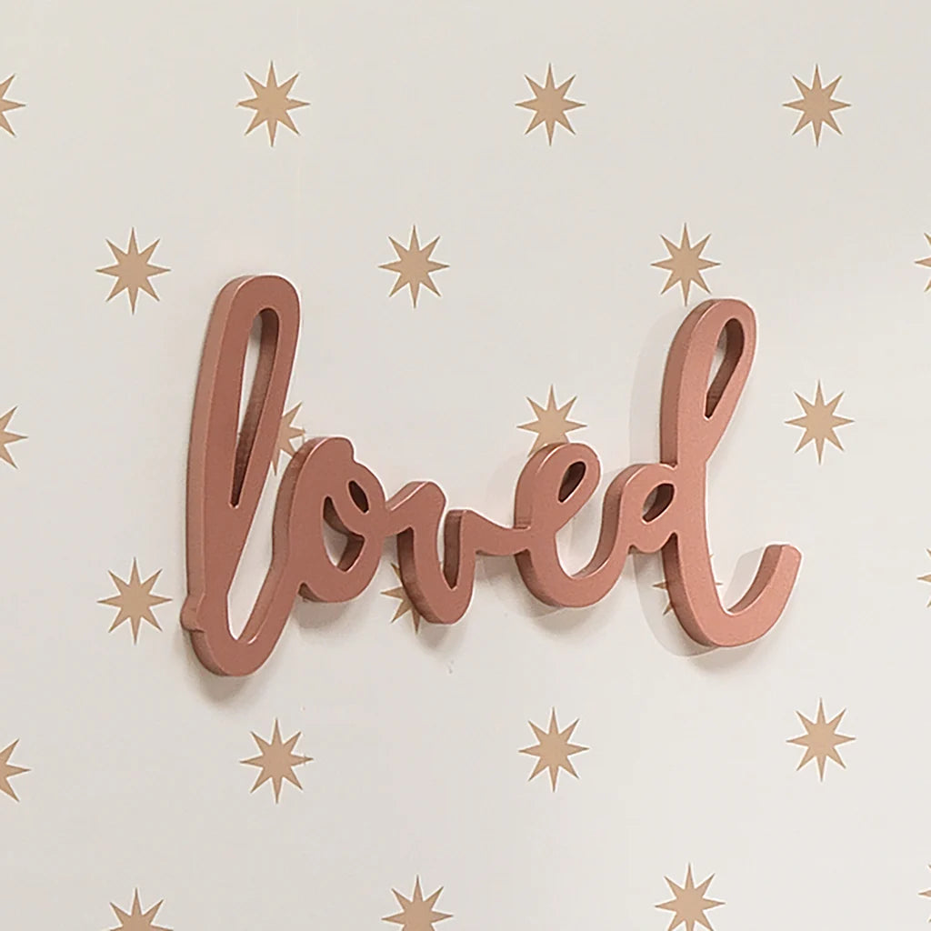 Lambs & Ivy Signature Loved Rose Gold Wood Wall Decor