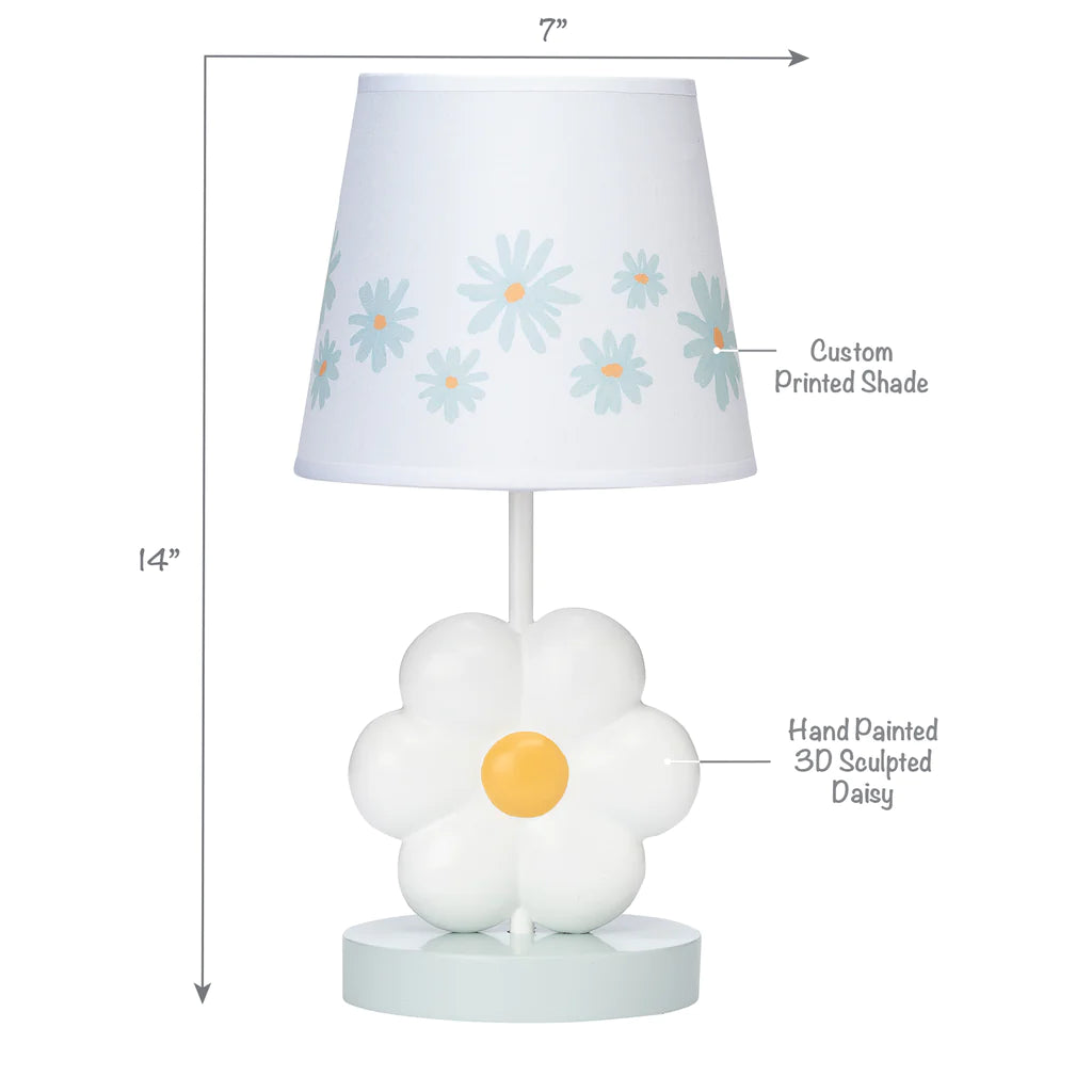 Lambs & Ivy Sweet Daisy Lamp with Shade & Bulb