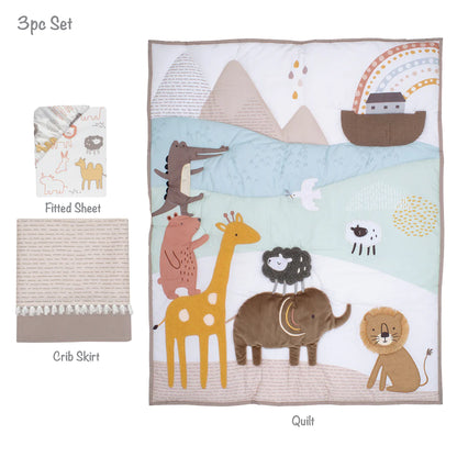 Juego de ropa de cama para cuna de 3 piezas Baby Noah de Lambs &amp; Ivy