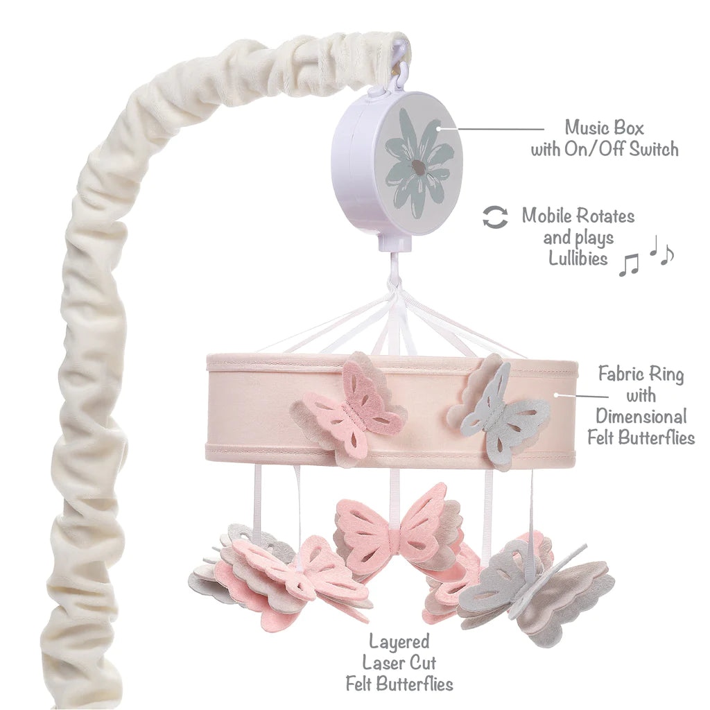 Lambs & Ivy Baby Blooms Crib Musical Mobile