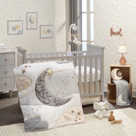 Conjunto de cama de berço de 3 peças Lambs &amp; Ivy Goodnight Moon