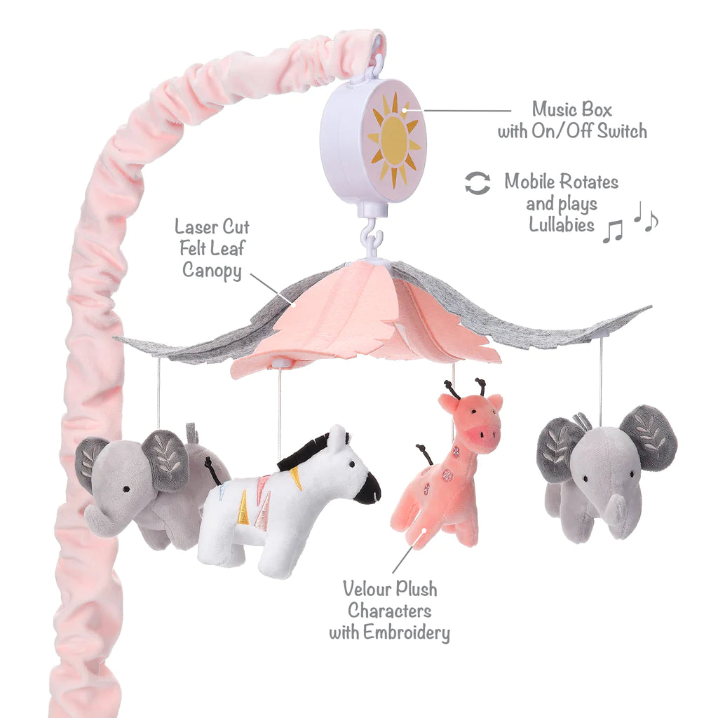 Lambs & Ivy Jazzy Jungle Crib Musical Mobile