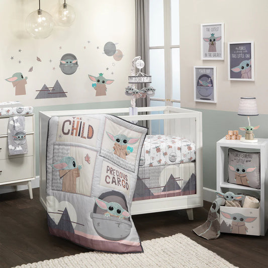 Lambs &amp; Ivy Star Wars The Child Juego de cama para cuna de 3 piezas