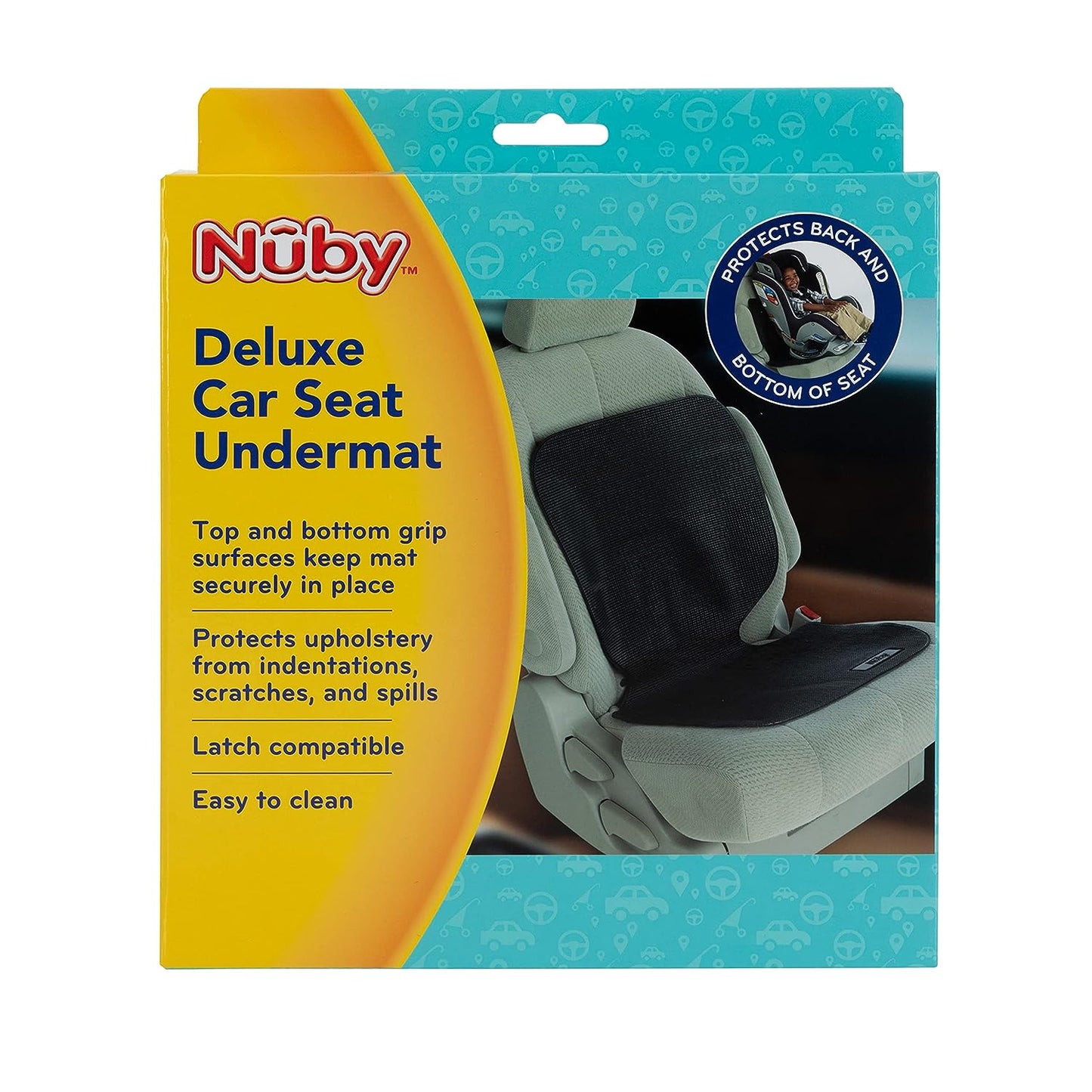 Nuby On The Go - Alfombrilla protectora para asiento de coche para niños