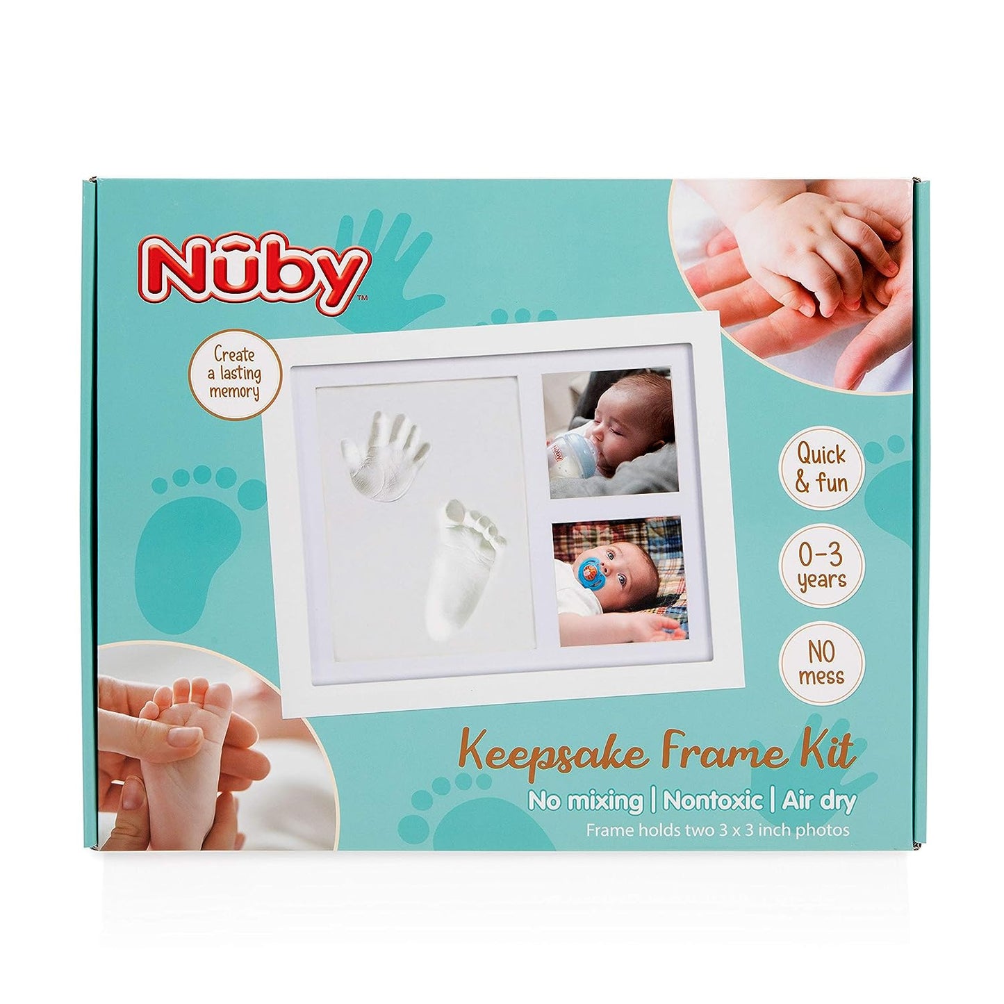 Kit de moldura para lembrança de mãos e pés Nuby Baby 0-3 anos