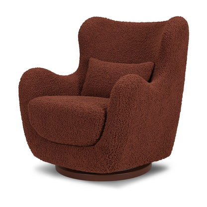 Nursery Works Solstice Swivel Glider in Rouge Teddy Loop w/Rouge Wood Base