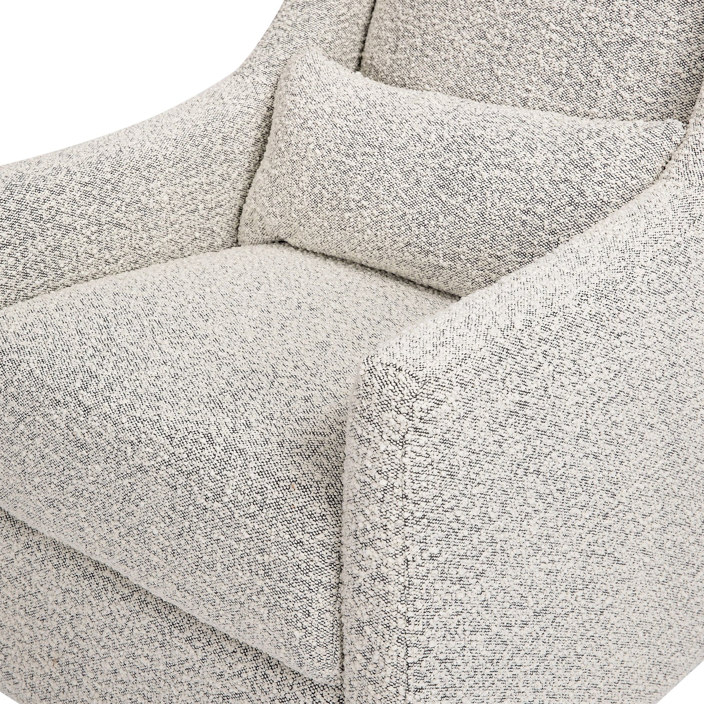 Babyletto Toco Swivel Glider and Ottoman in Black White Boucle (Available 05/25/2024)