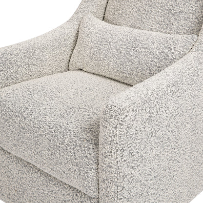 Babyletto Toco Swivel Glider and Ottoman in Black White Boucle (Available 05/25/2024)