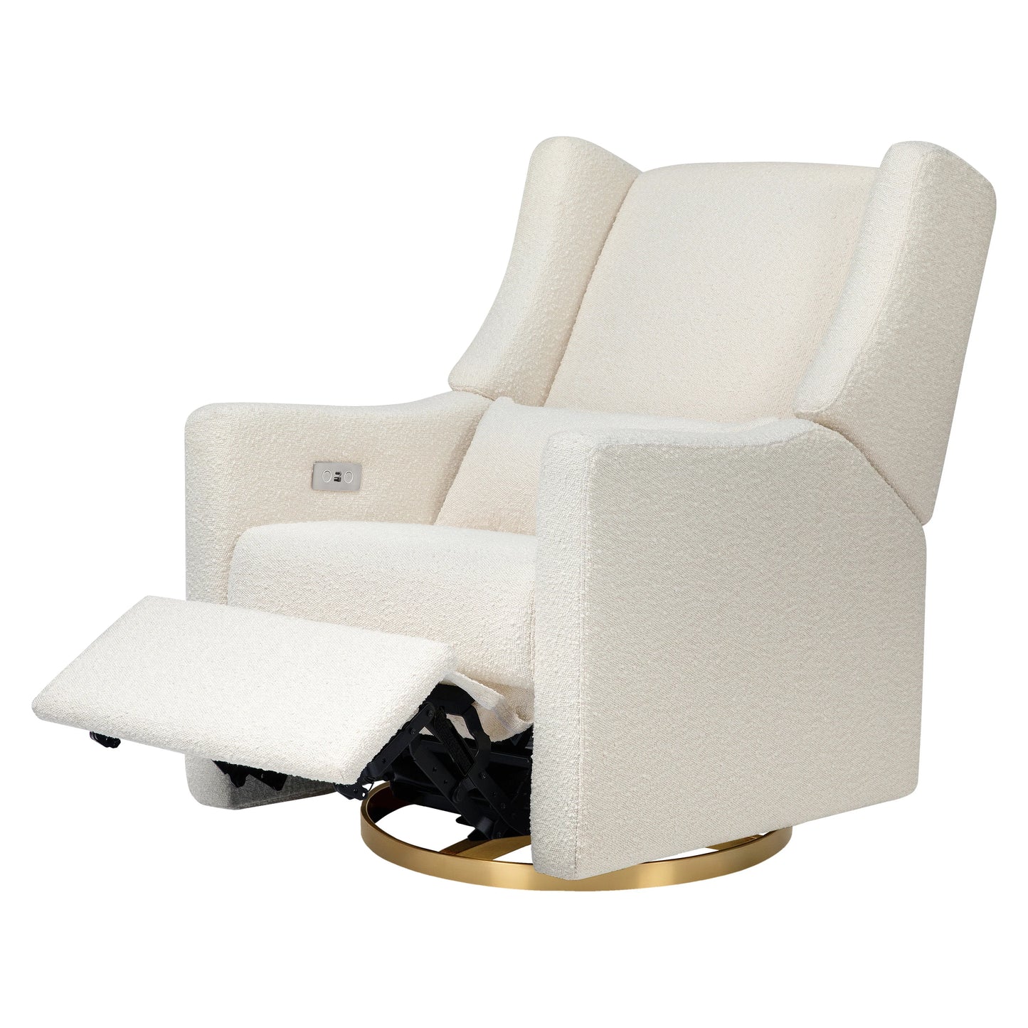 Babyletto Kiwi Electronic Recliner and Swivel Glider in Boucle with USB port