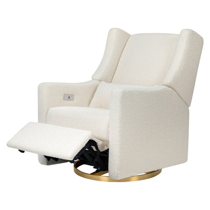 Sillón reclinable electrónico y deslizador giratorio Babyletto Kiwi en Boucle con puerto USB