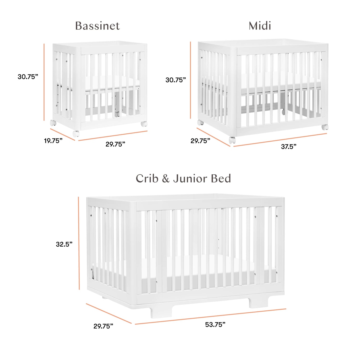 Cuna convertible 8 en 1 Babyletto Yuzu con kits de conversión para todas las etapas