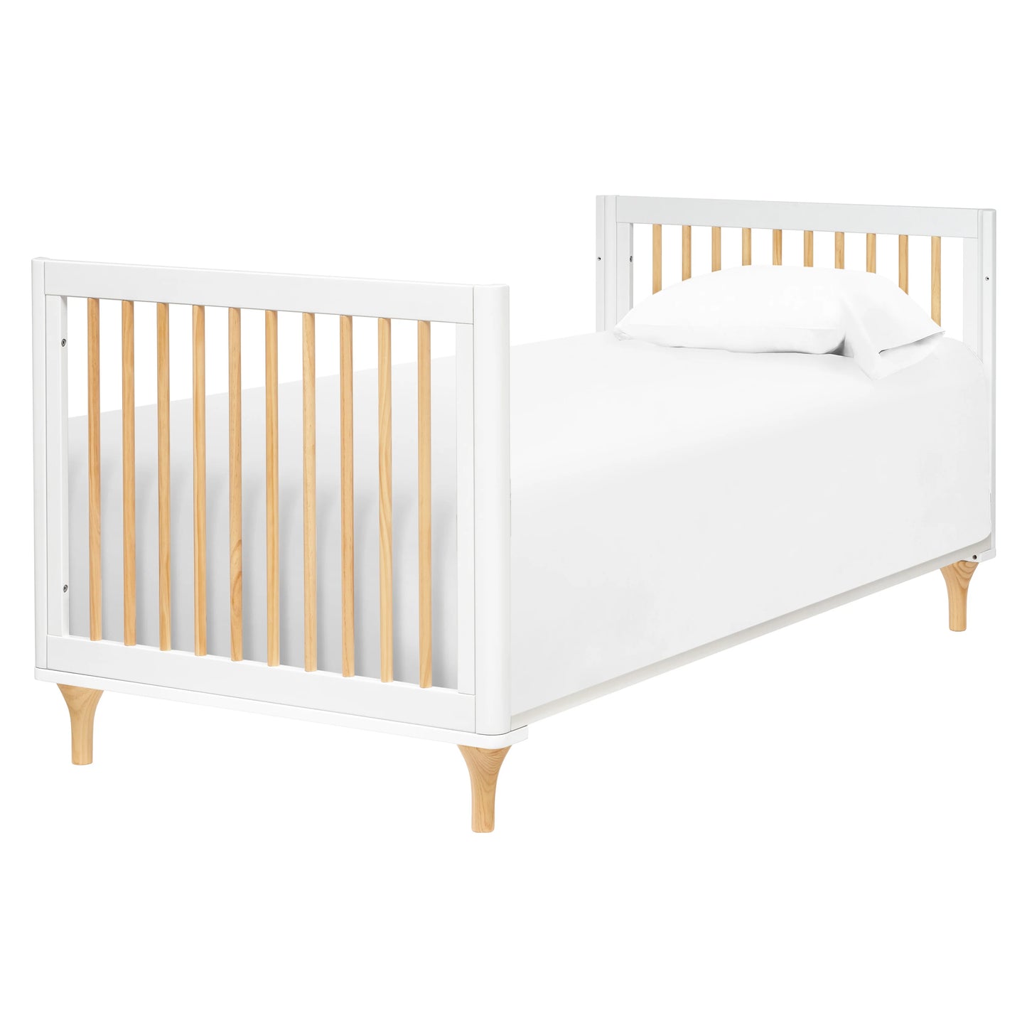 Babyletto Lolly 4-in-1 Convertible Mini Crib and Twin Bed with Toddler Bed Conversion Kit in White / Natural