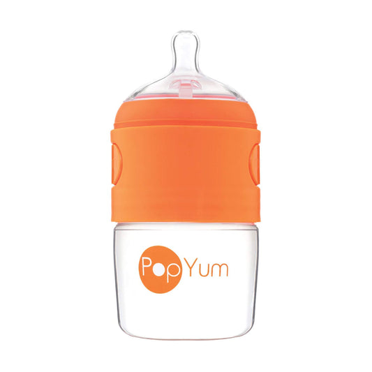 PopYum 5oz Orange Anti-Colic Baby Bottle