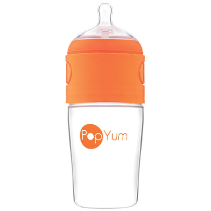 PopYum 9oz Orange Anti-Colic Baby Bottle