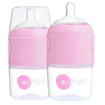 PopYum 5oz Anti-Colic Baby Bottle, 2-Pack