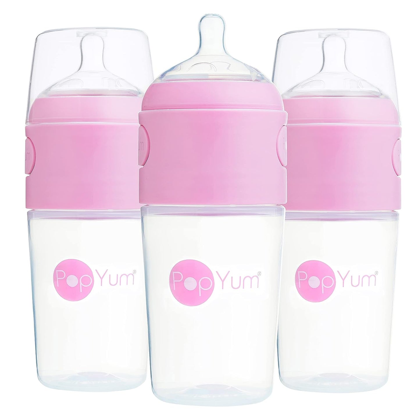 PopYum 9oz Anti-Colic Baby Bottle, 3-Pack