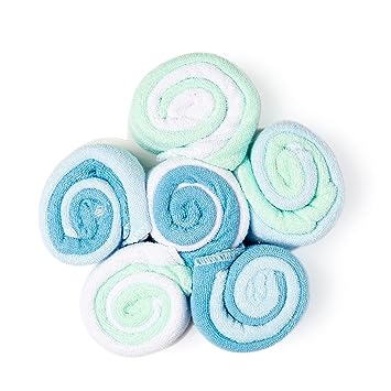 Rose Textiles Paños Lollipop Paquete de 12 - Azul/Aqua