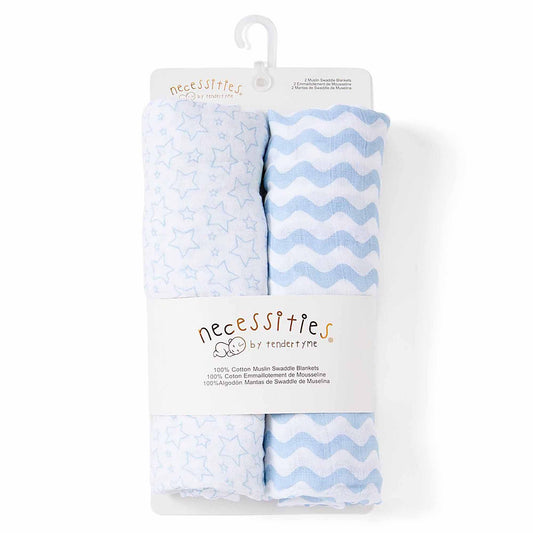 Cobertores de musselina Rose Textiles com 2 pacotes - Blue Star