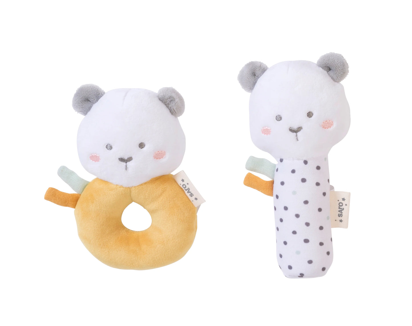 Saro Rattle Ring + Squeaker Set