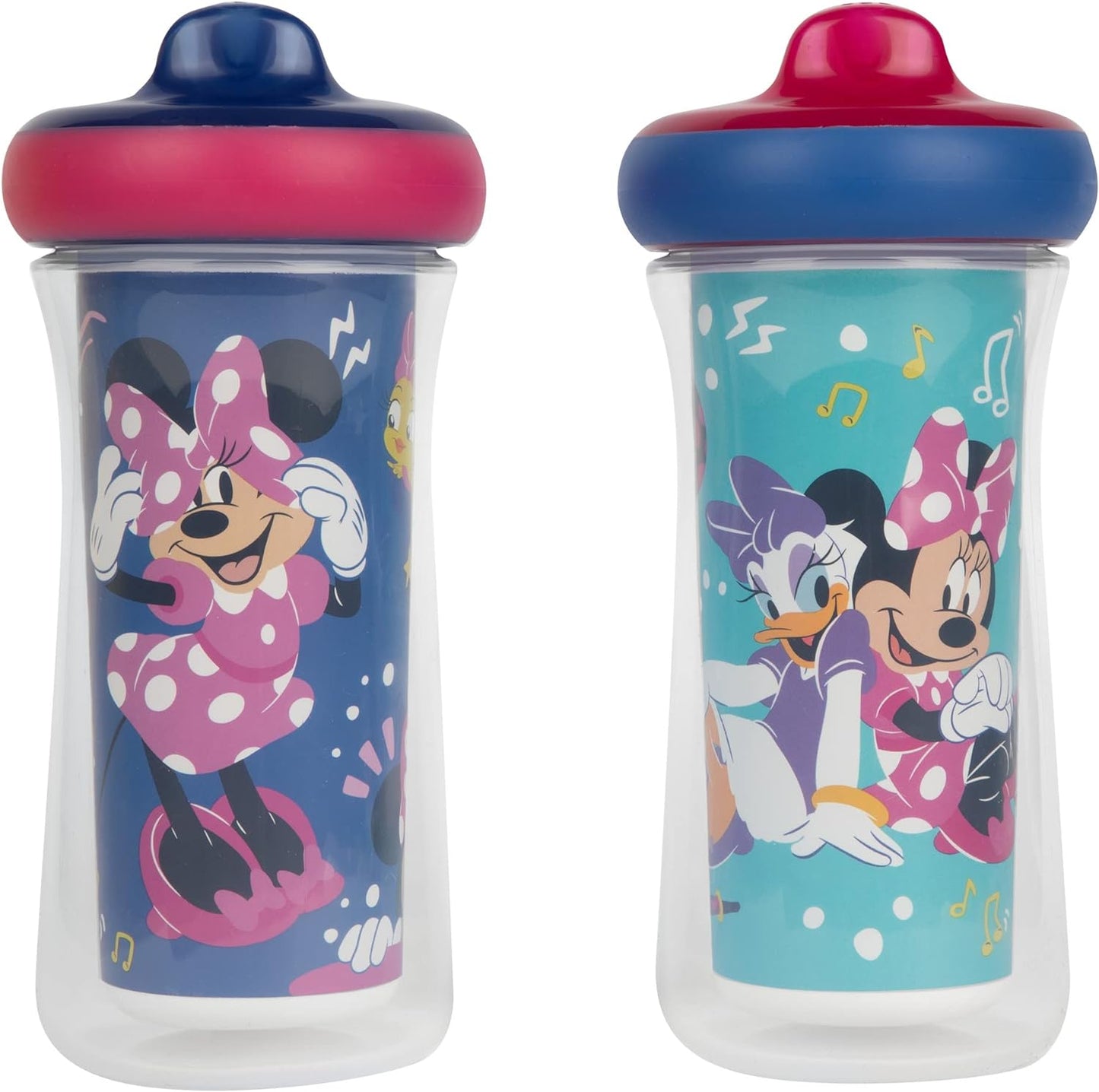 Copos com canudinho isolados da Disney Minnie Mouse do primeiro ano 