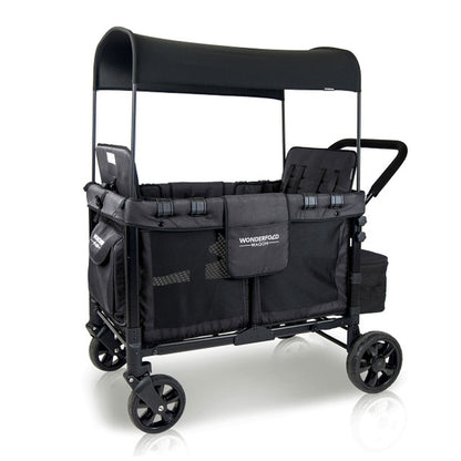 Wonderfold W4 Original Quad Stroller Wagon in Volcanic Black