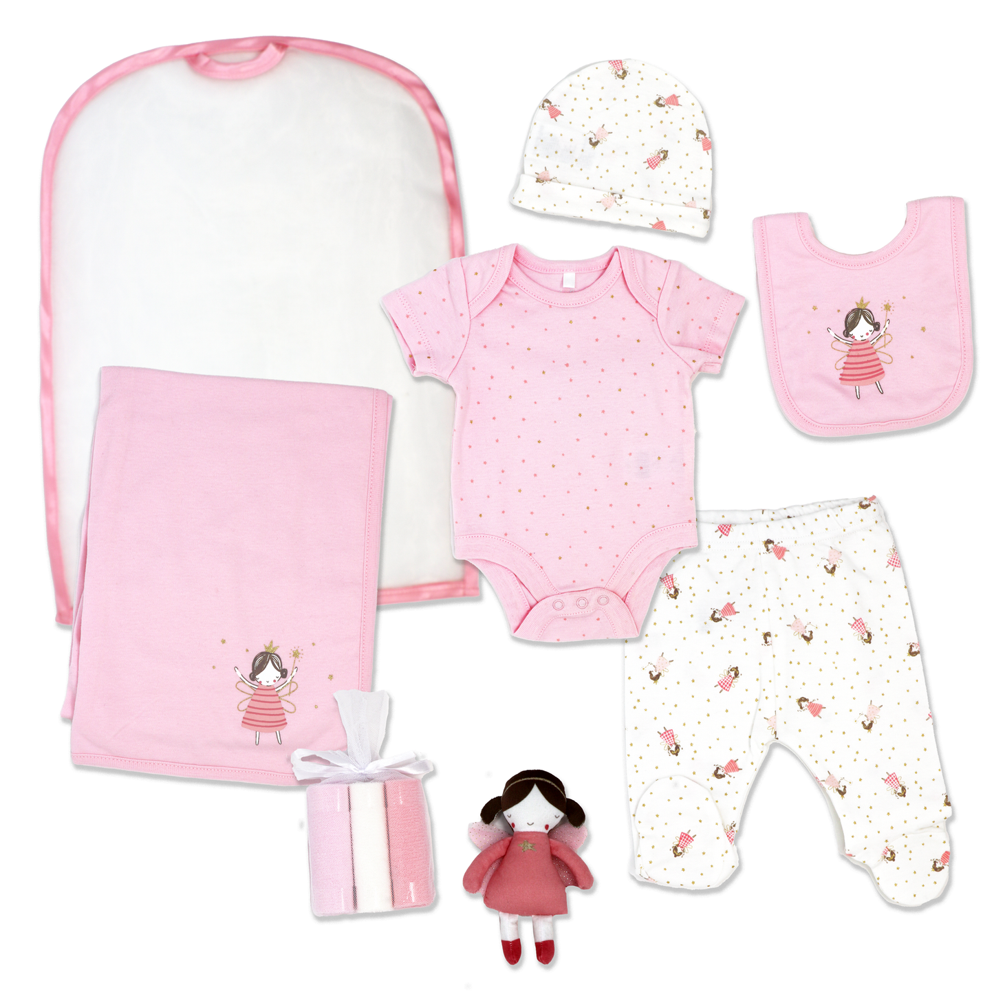 Conjunto de bolsa de malha Take Me Home de 10 peças Rose Textiles Fairy Girl