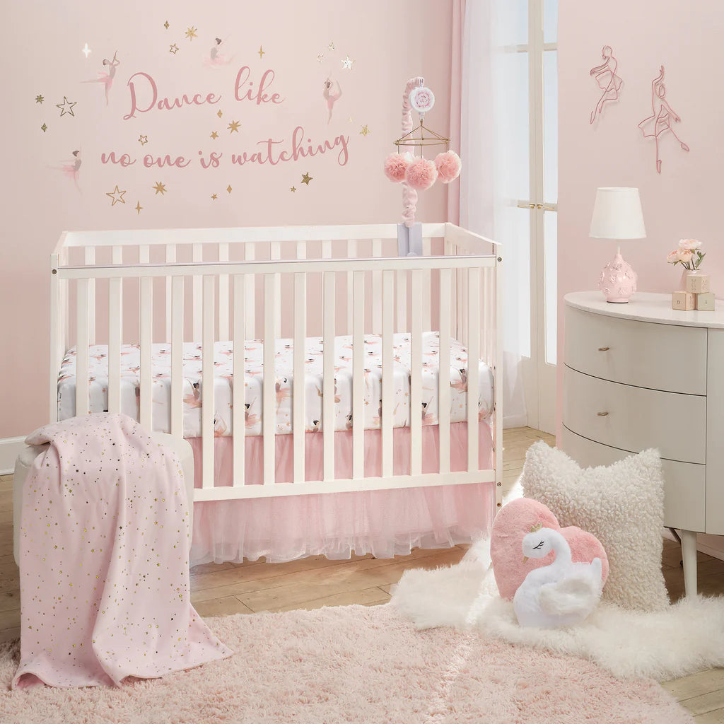 Ballerina Baby Pink 3-Piece Crib Bedding Set