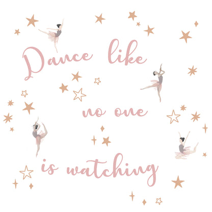 Ballerina Baby Dance Like No One is Watching Wall Decals/Stickers