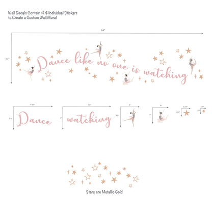 Ballerina Baby Dance Like No One is Watching Wall Decals/Stickers