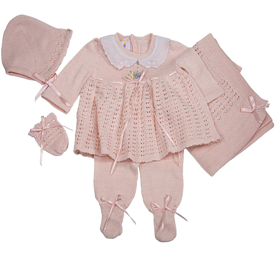 Karela Bouquet Knit Dress Set, Newborn