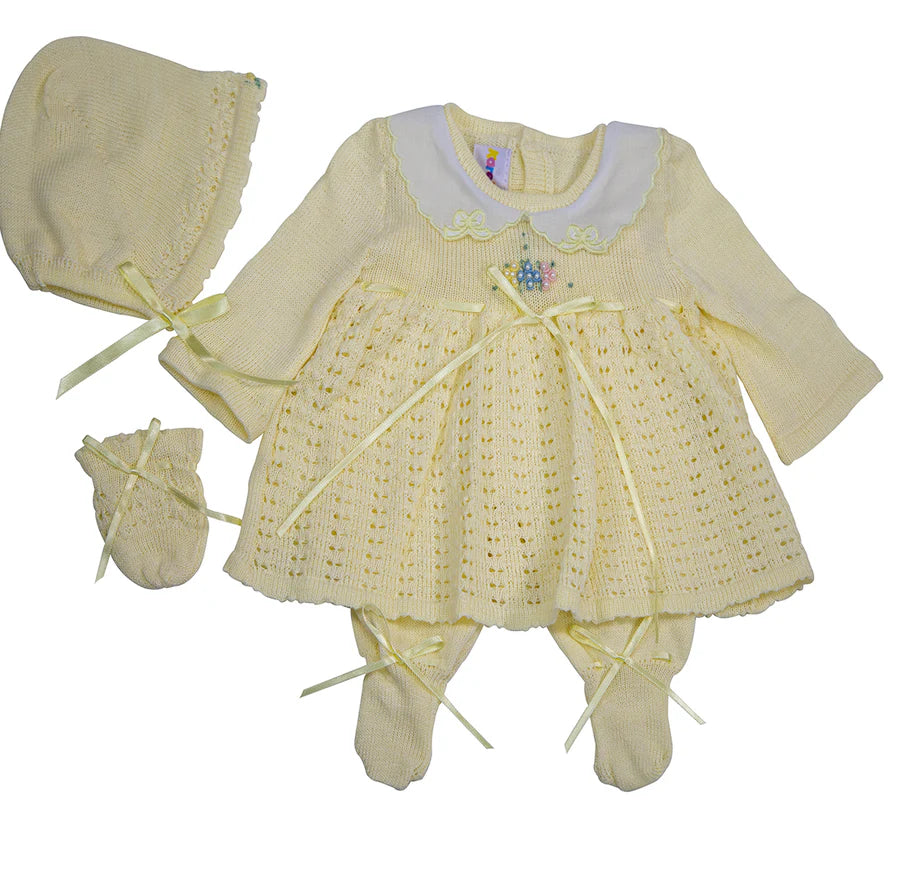 Karela Bouquet Knit Dress Set, Newborn