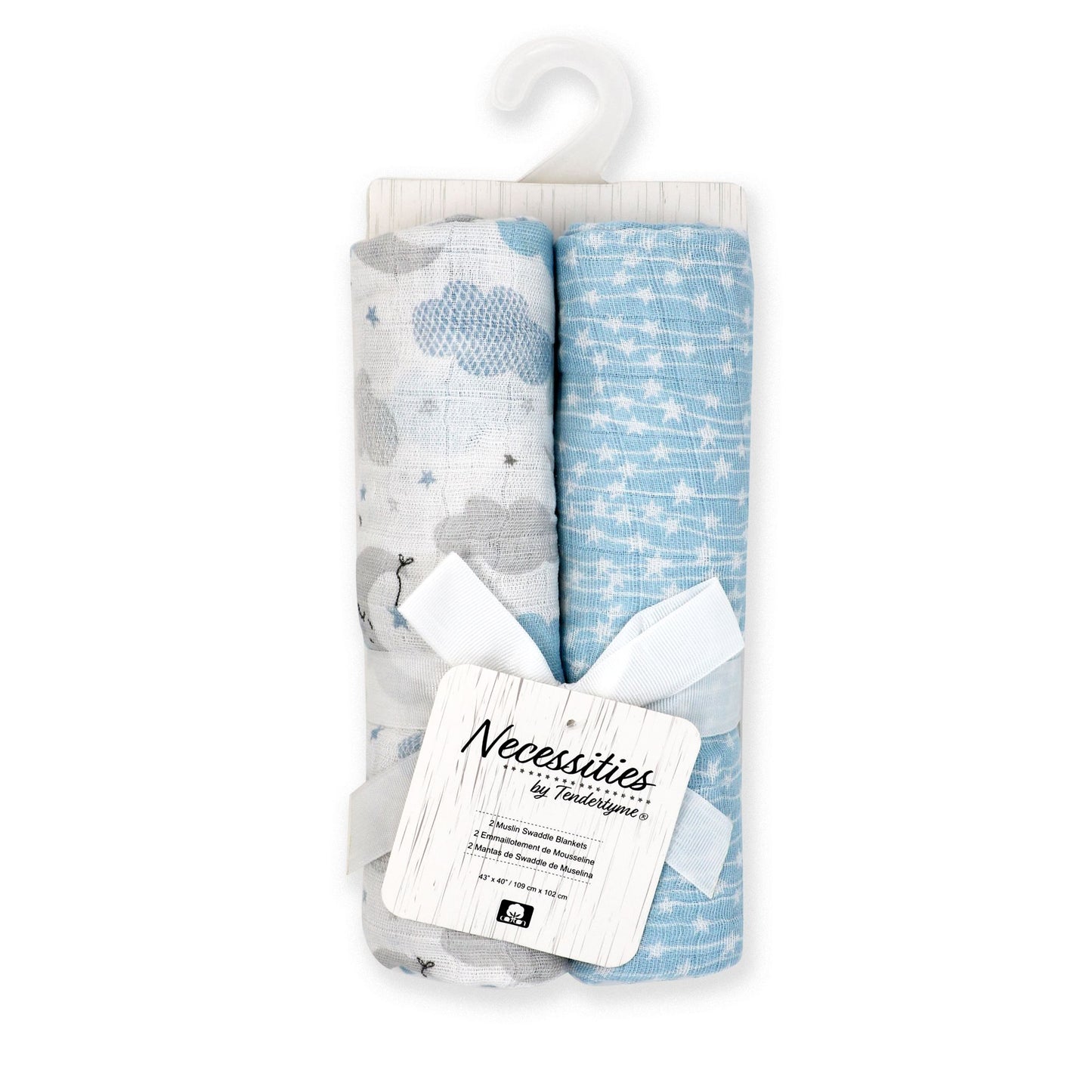 Tendertyme 2 Pack Muslin Swaddle Blanket