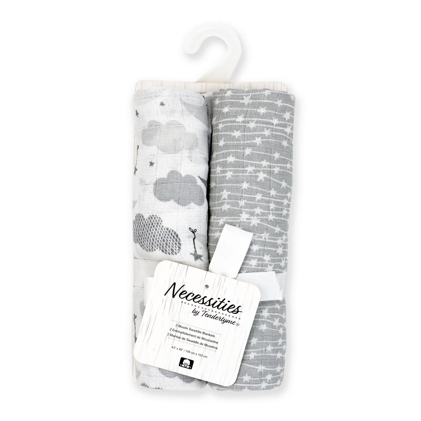 Tendertyme 2 Pack Muslin Swaddle Blanket