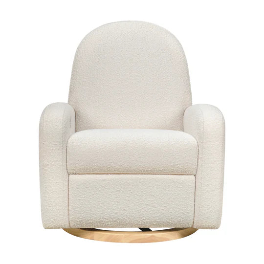 Babyletto Nami Glider Recliner w/ Electronic Control and USB in Ivory Boucle w/Light Wood Base