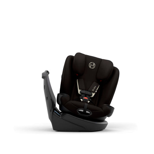 Black car seat on a white background