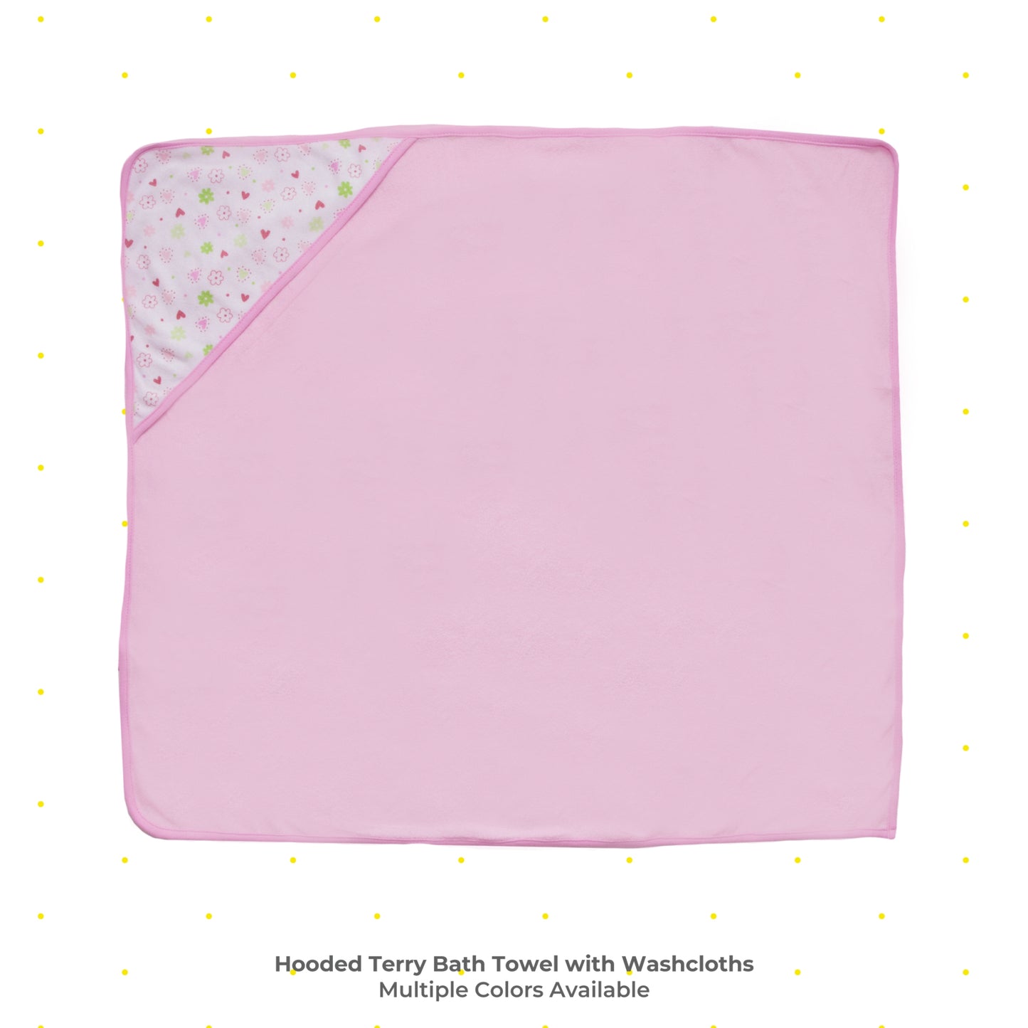 Spasilk Hooded Towel & Washcloths, 4PC Set - Pink Butterfly