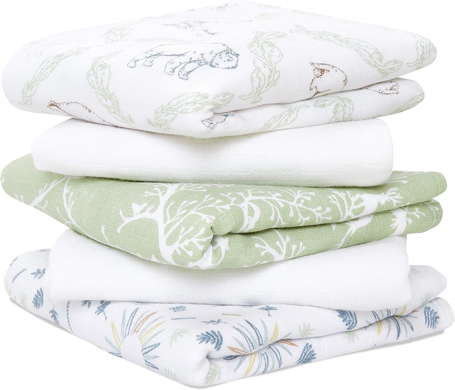 Essentials Cotton Muslin Squares 5-Pack