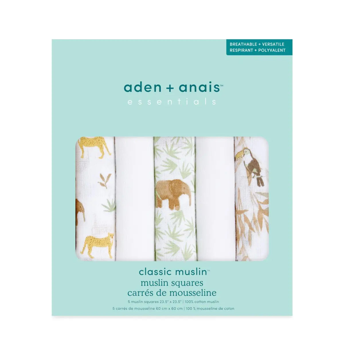 Essentials Cotton Muslin Squares 5-Pack