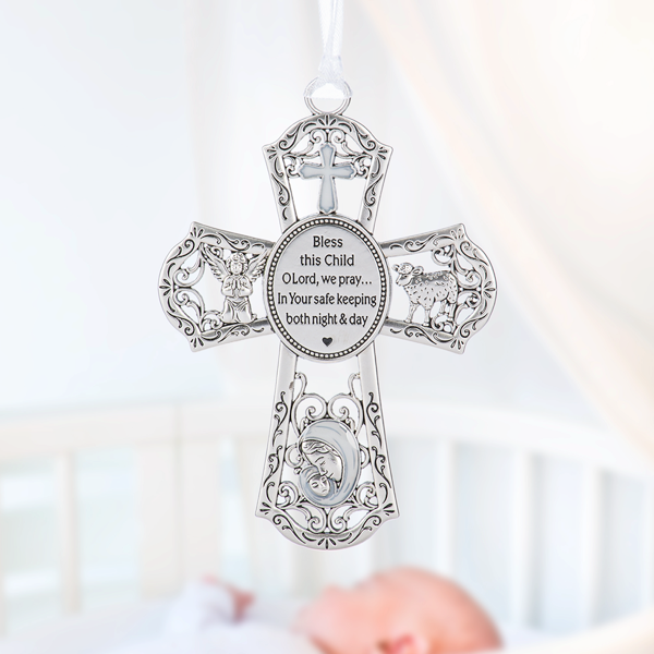 Ganz Crib Cross Ornament - White